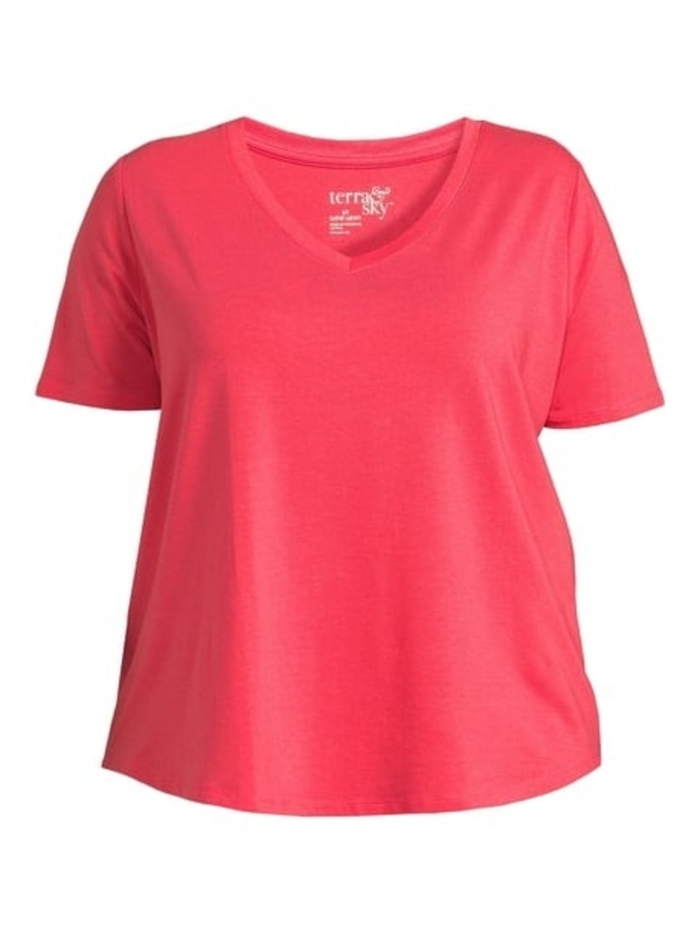 Terra & Sky Paradise Pink V-Neck Short Sleeve Tee
